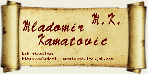 Mladomir Kamatović vizit kartica